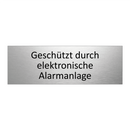 Geschützt durch elektronische Alarmanlage