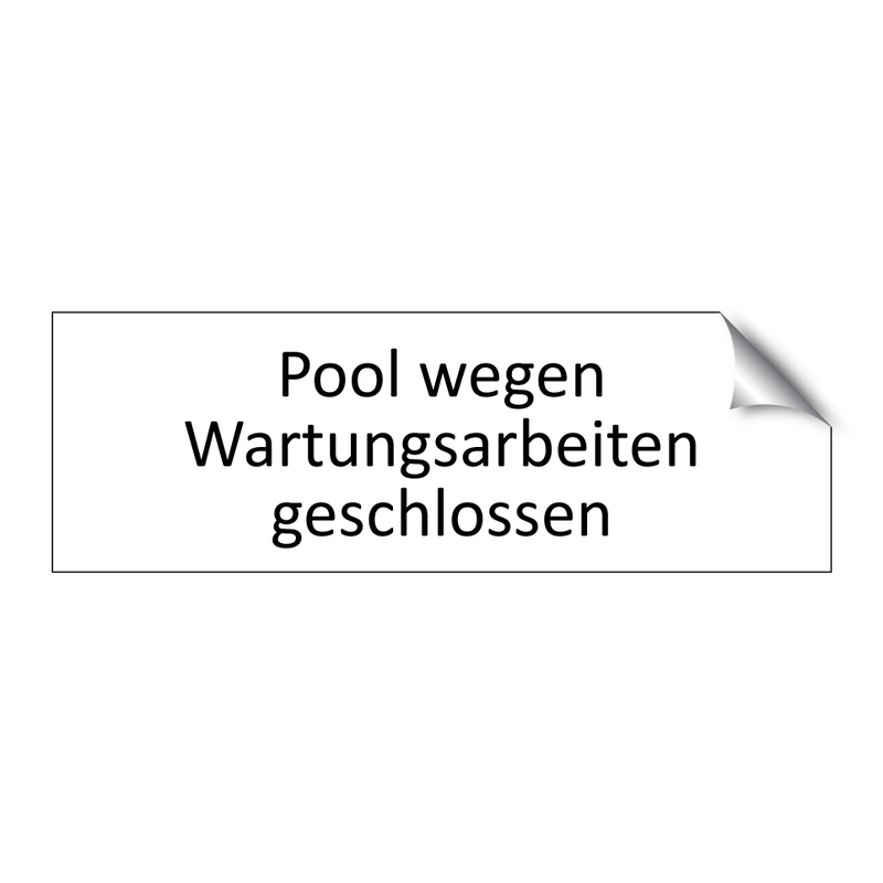 Pool wegen Wartungsarbeiten geschlossen