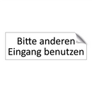 Bitte anderen Eingang benutzen