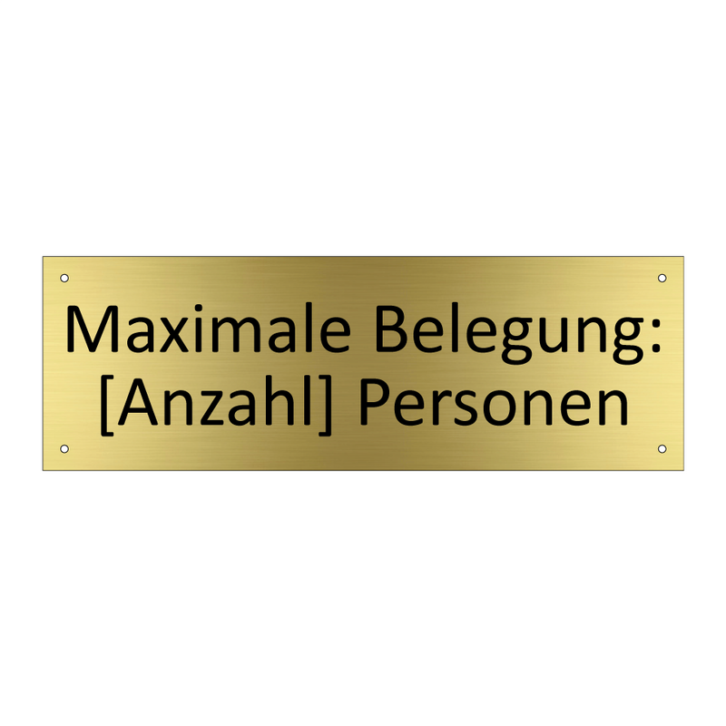 Maximale Belegung: [Anzahl] Personen