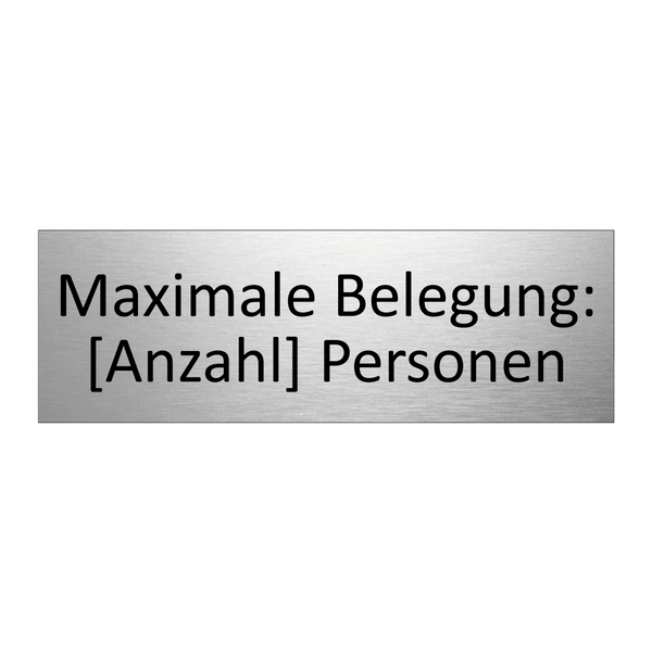 Maximale Belegung: [Anzahl] Personen