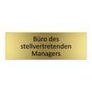 Büro des stellvertretenden Managers