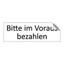 Bitte im Voraus bezahlen