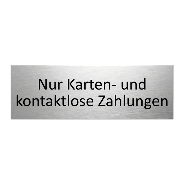 Nur Karten- und kontaktlose Zahlungen