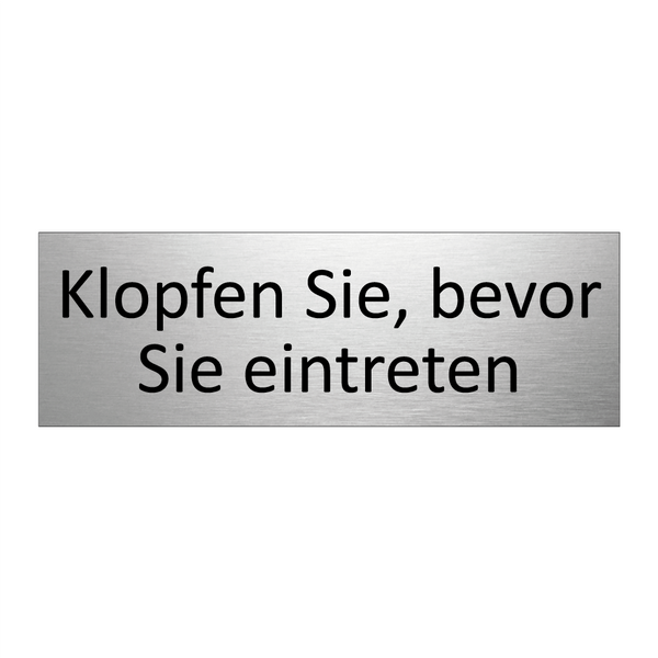 Klopfen Sie, bevor Sie eintreten