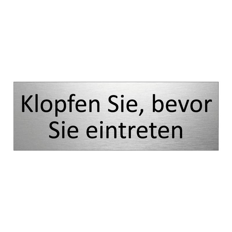 Klopfen Sie, bevor Sie eintreten