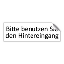 Bitte benutzen Sie den Hintereingang