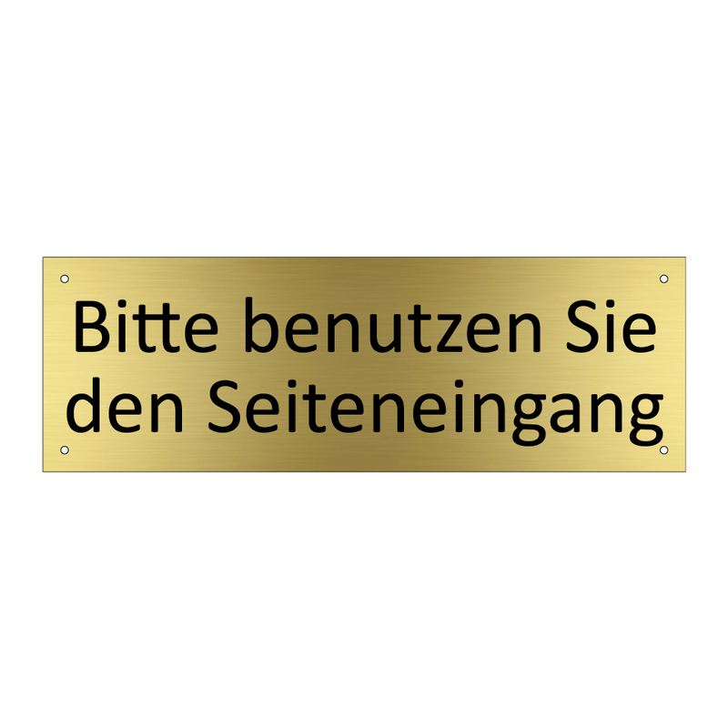 Bitte benutzen Sie den Seiteneingang