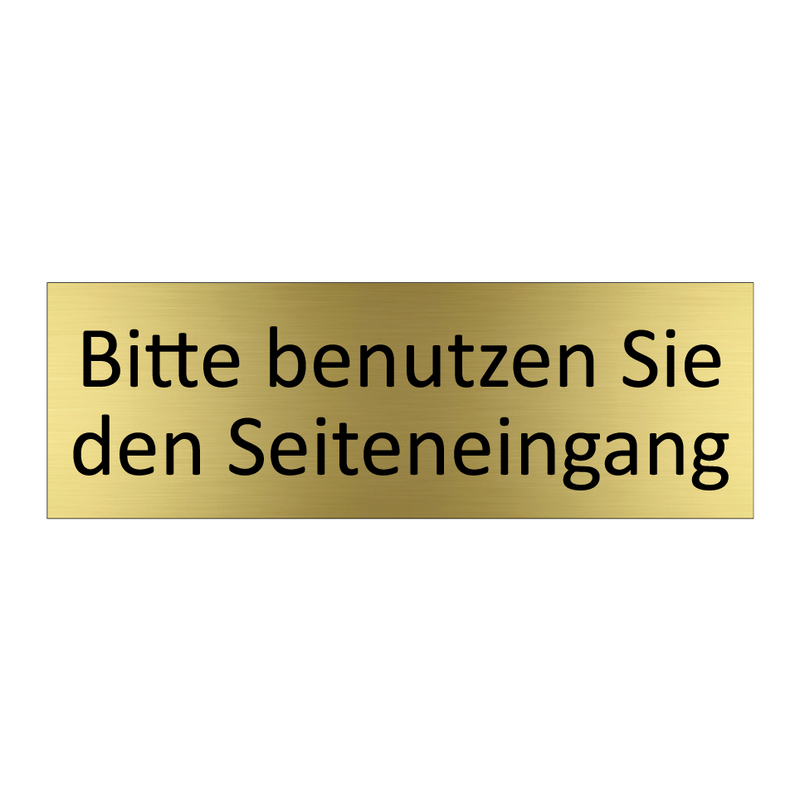 Bitte benutzen Sie den Seiteneingang