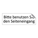 Bitte benutzen Sie den Seiteneingang