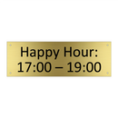 Happy Hour: 17:00 – 19:00