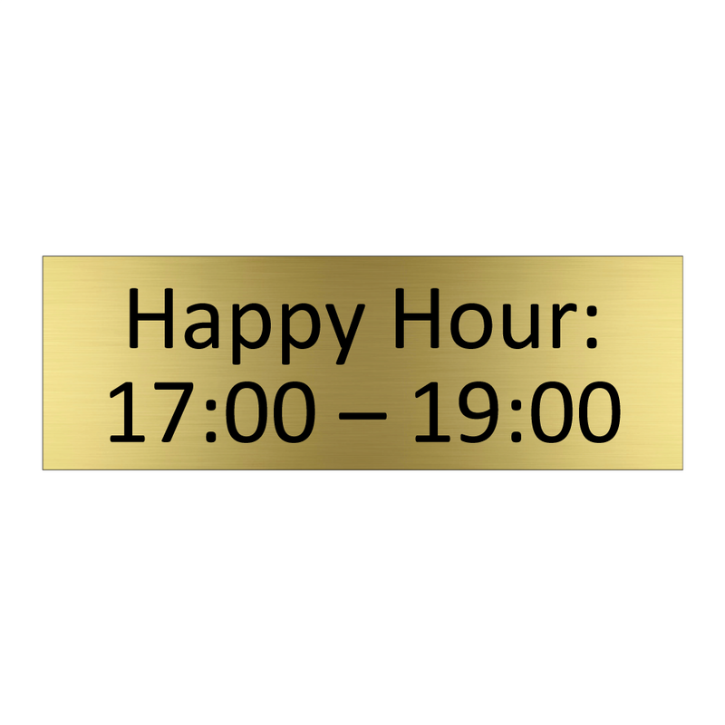 Happy Hour: 17:00 – 19:00