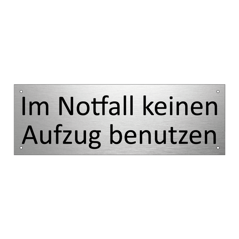 Im Notfall keinen Aufzug benutzen