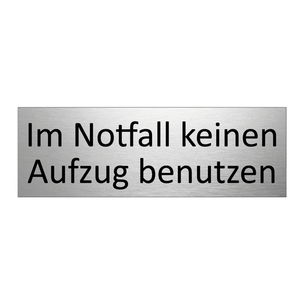 Im Notfall keinen Aufzug benutzen