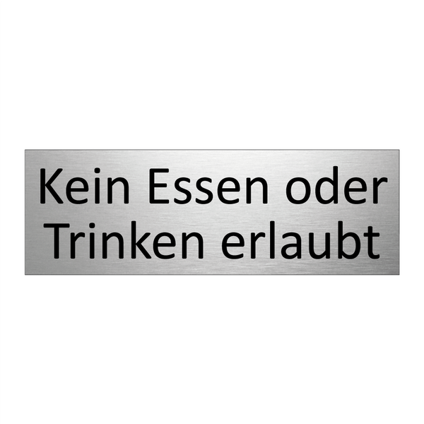 Kein Essen oder Trinken erlaubt
