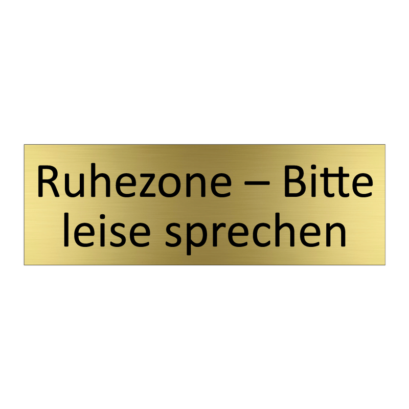 Ruhezone – Bitte leise sprechen