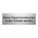 Keine Papierhandtücher in die Toilette werfen