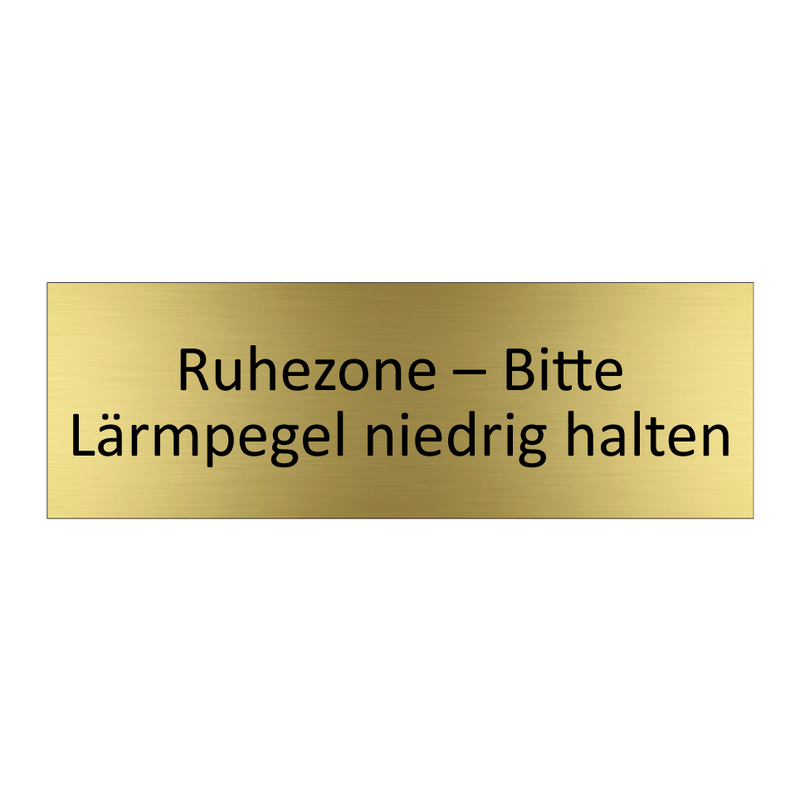 Ruhezone – Bitte Lärmpegel niedrig halten