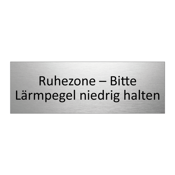 Ruhezone – Bitte Lärmpegel niedrig halten