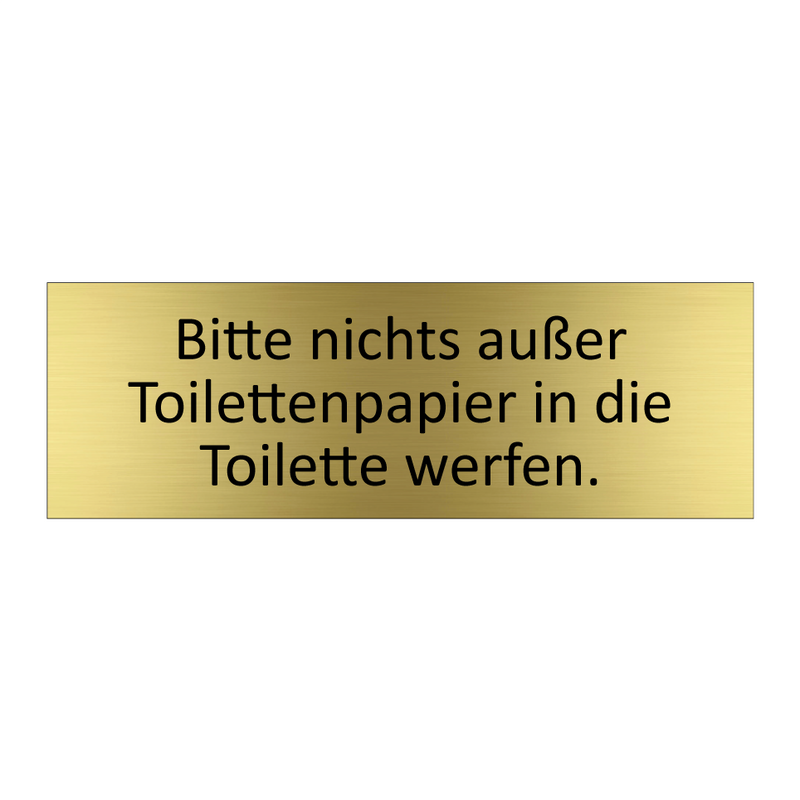 Bitte nichts außer Toilettenpapier in die Toilette werfen.