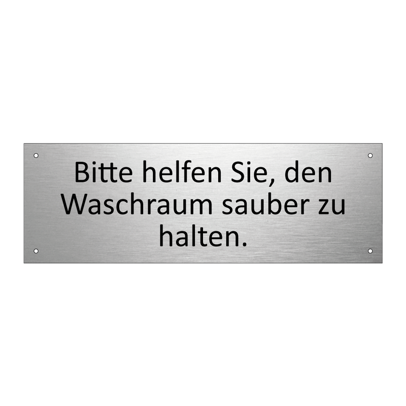 Bitte helfen Sie, den Waschraum sauber zu halten.