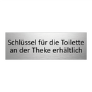 Schlüssel für die Toilette an der Theke erhältlich