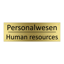 Personalwesen - Human resources