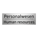 Personalwesen - Human resources