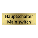 Hauptschalter - Main switch