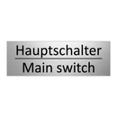 Hauptschalter - Main switch