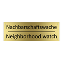 Nachbarschaftswache - Neighborhood watch