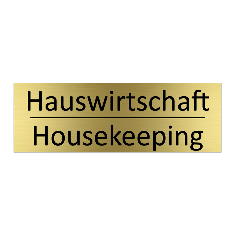 Hauswirtschaft - Housekeeping