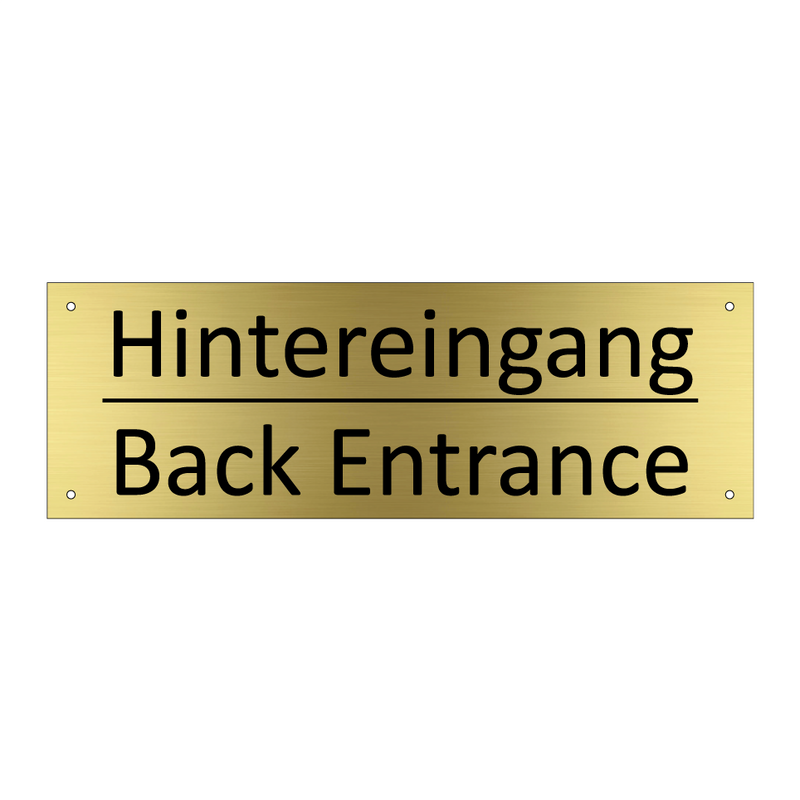 Hintereingang - Back Entrance