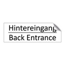 Hintereingang - Back Entrance