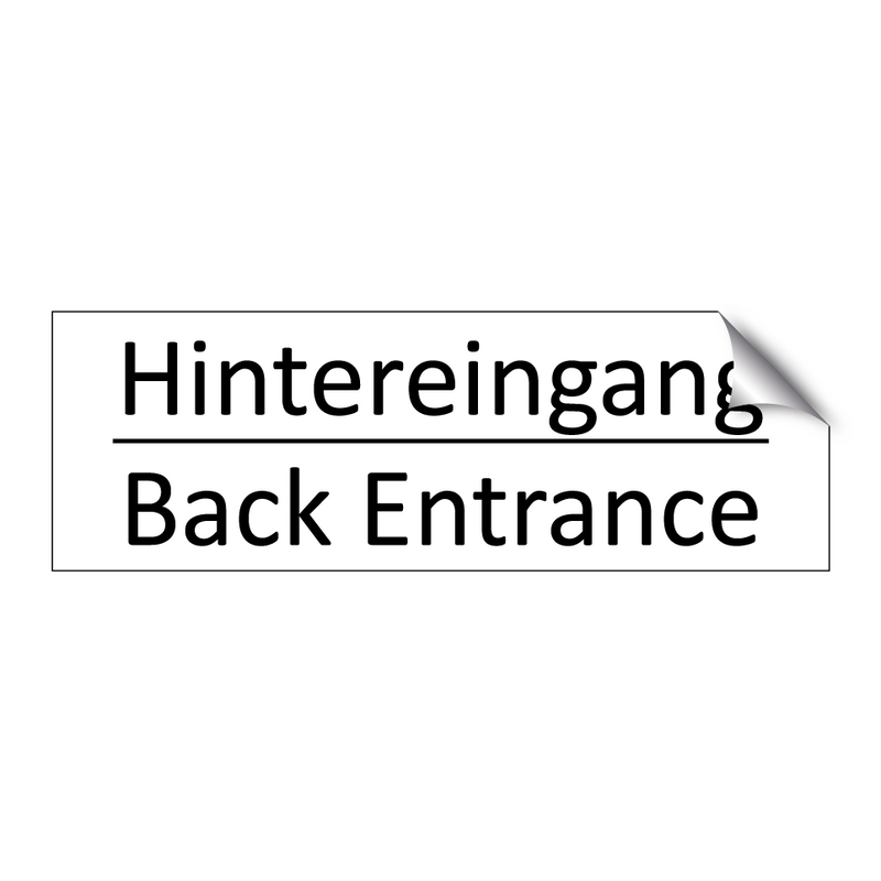 Hintereingang - Back Entrance