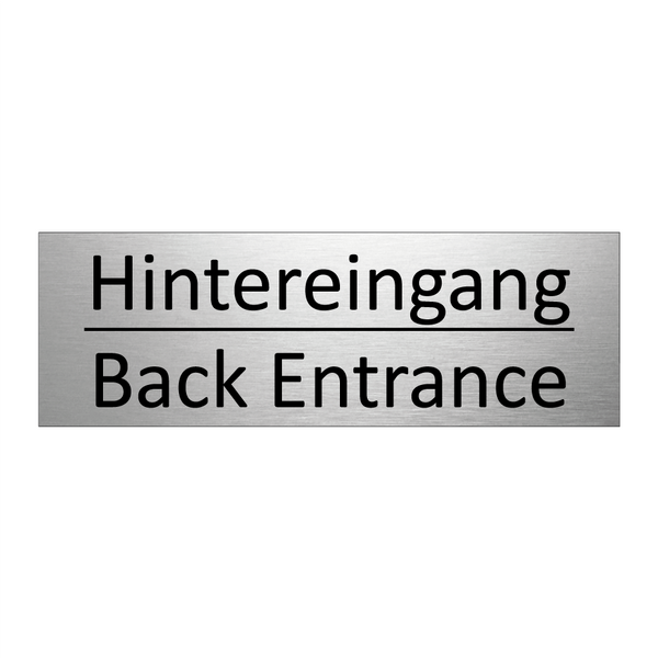 Hintereingang - Back Entrance