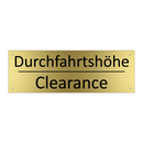 Durchfahrtshöhe - Clearance