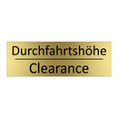 Durchfahrtshöhe - Clearance