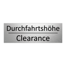 Durchfahrtshöhe - Clearance