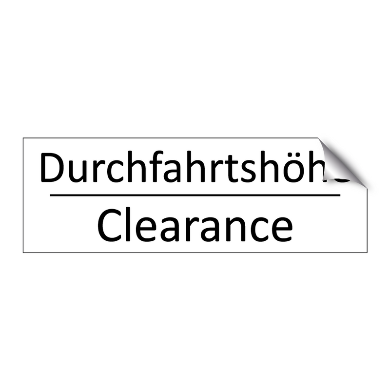 Durchfahrtshöhe - Clearance