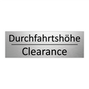 Durchfahrtshöhe - Clearance