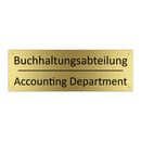 Buchhaltungsabteilung - Accounting Department