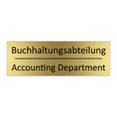 Buchhaltungsabteilung - Accounting Department
