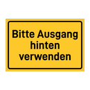 Bitte Ausgang hinten verwenden & Bitte Ausgang hinten verwenden & Bitte Ausgang hinten verwenden
