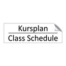 Kursplan - Class Schedule