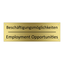 Beschäftigungsmöglichkeiten - Employment Opportunities