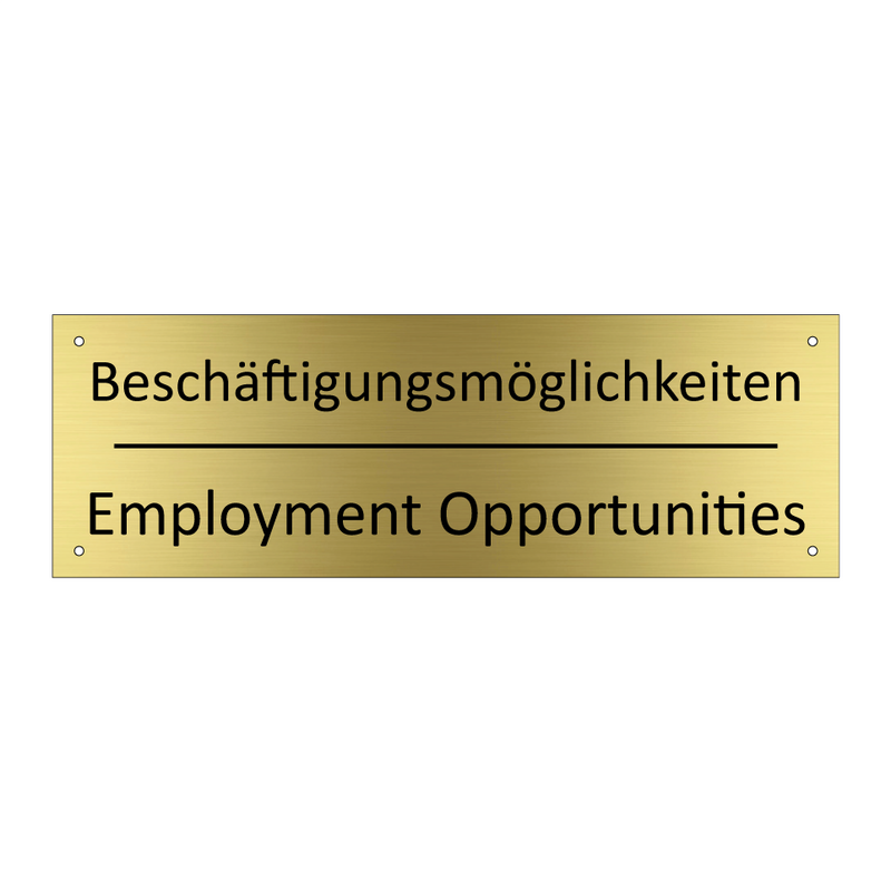 Beschäftigungsmöglichkeiten - Employment Opportunities