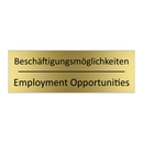Beschäftigungsmöglichkeiten - Employment Opportunities