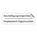 Beschäftigungsmöglichkeiten - Employment Opportunities