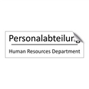 Personalabteilung - Human Resources Department